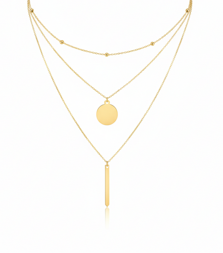 18k Gold triple-line Necklace