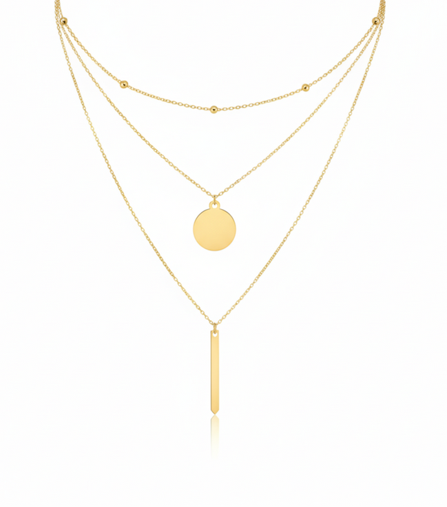 18k Gold triple-line Necklace