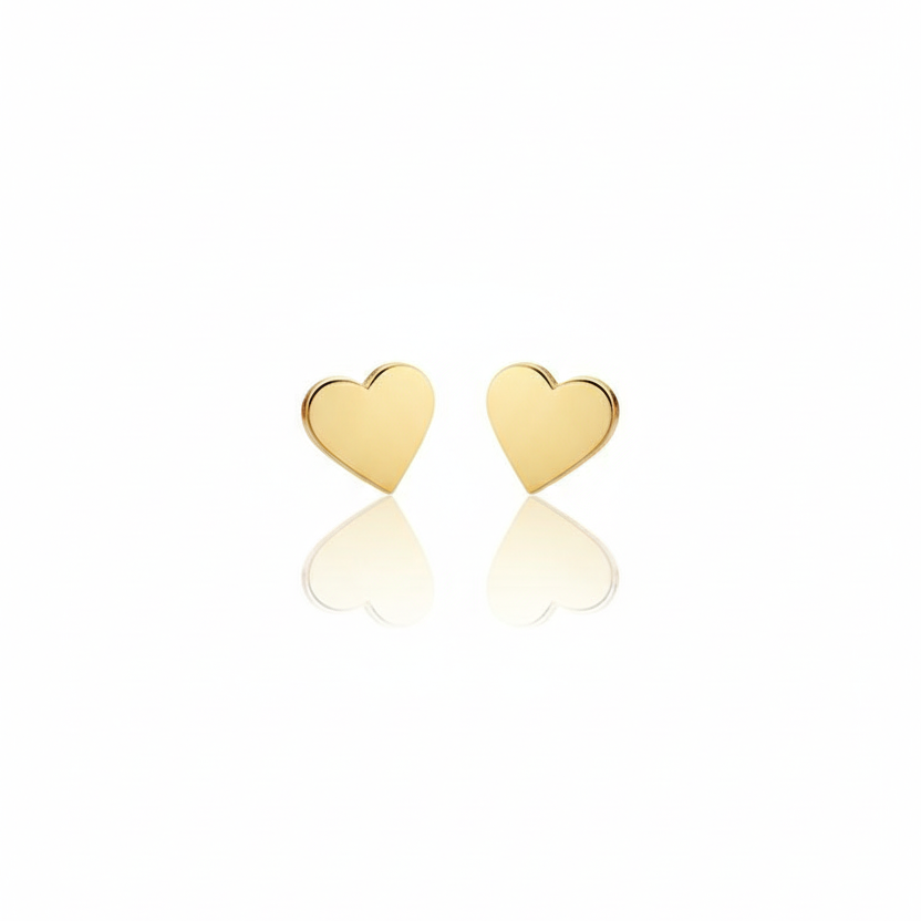 18K Gold Heart Earrings