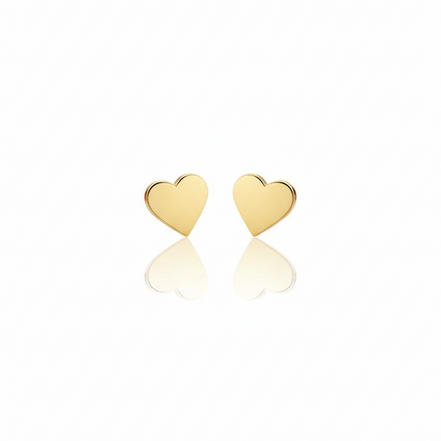 18K Gold Heart Earrings
