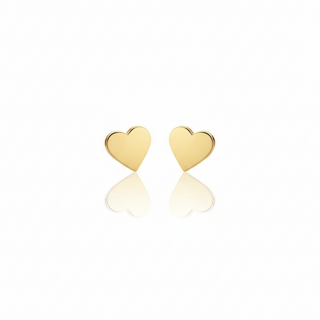18K Gold Heart Earrings