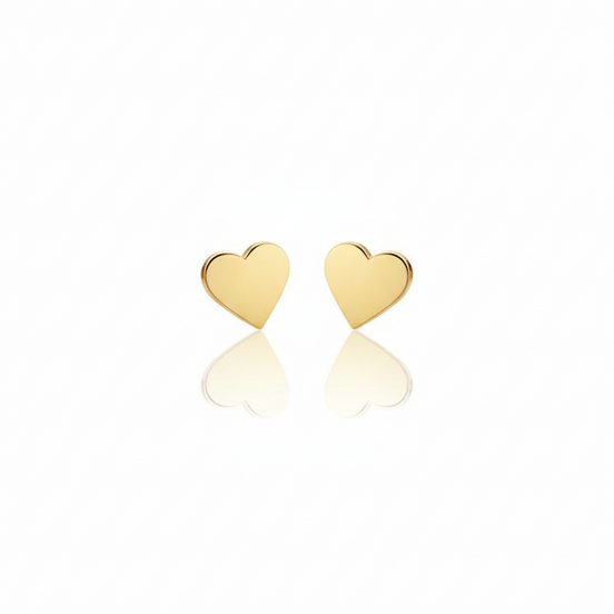 18K Gold Heart Earrings