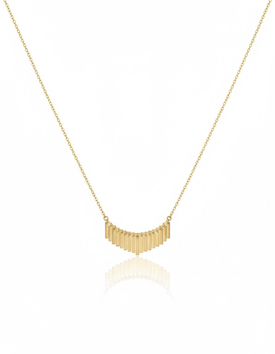 18K Gold Half Set with Modern Bar Design