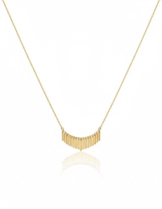 18K Gold Half Set with Modern Bar Design
