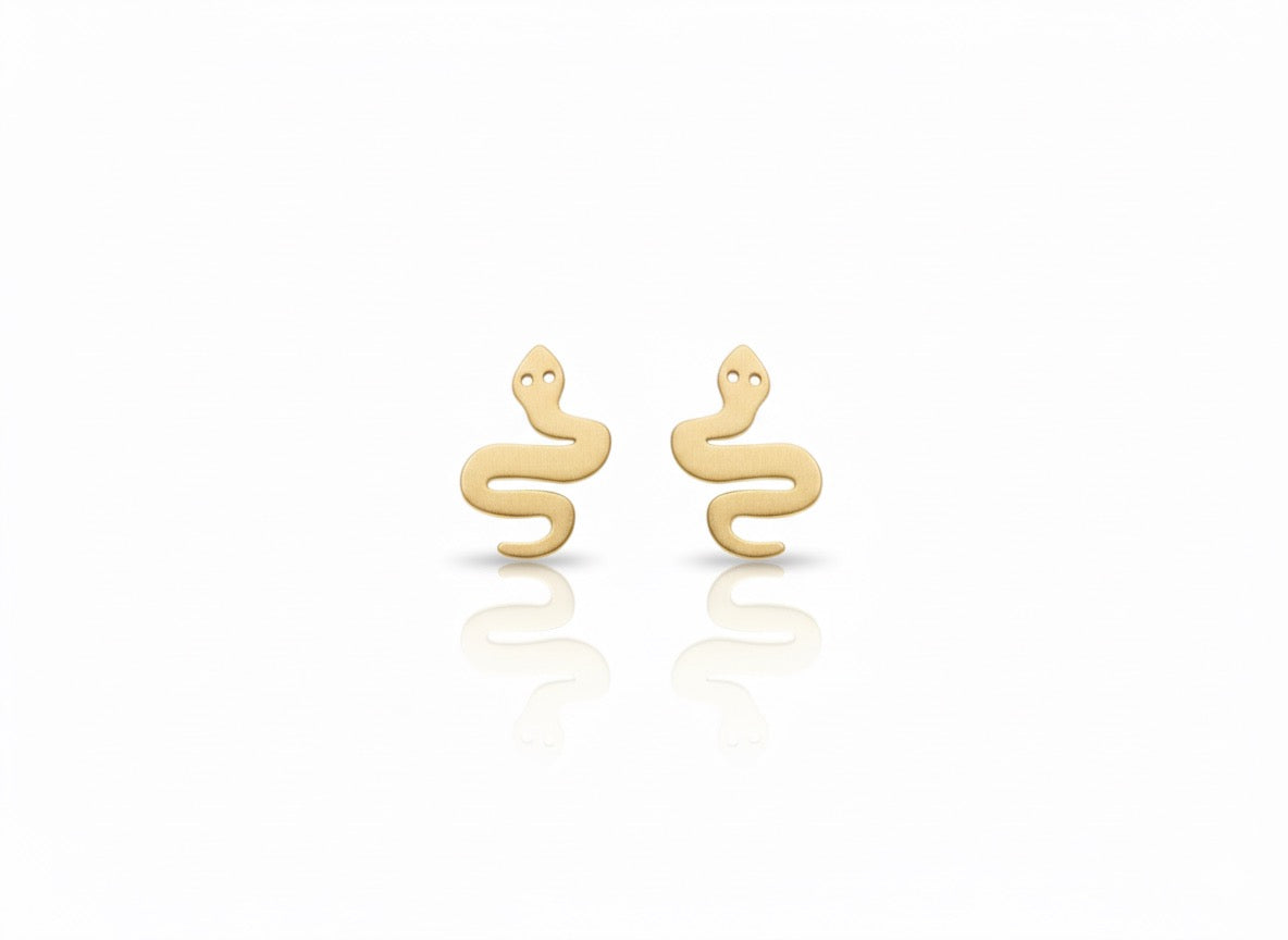 18K Gold Mix Design Stud Earrings – Playful Animal Collection