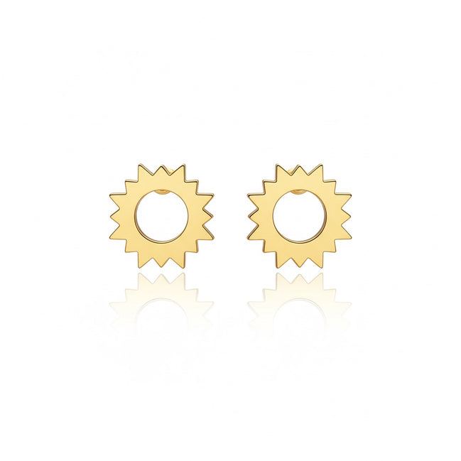 18K Gold Sun Stud Earrings – Radiant Shine in Every Detail 🌞