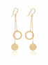 18K Gold Circle Drop Earrings – Timeless Modern Elegance