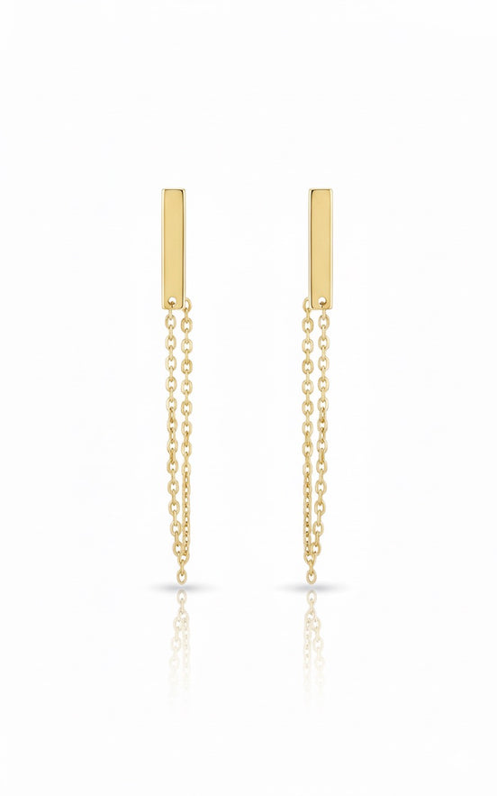 18K Gold Half Set with Modern Bar Design