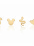 18K Gold Mix Design Stud Earrings – Playful Animal Collection