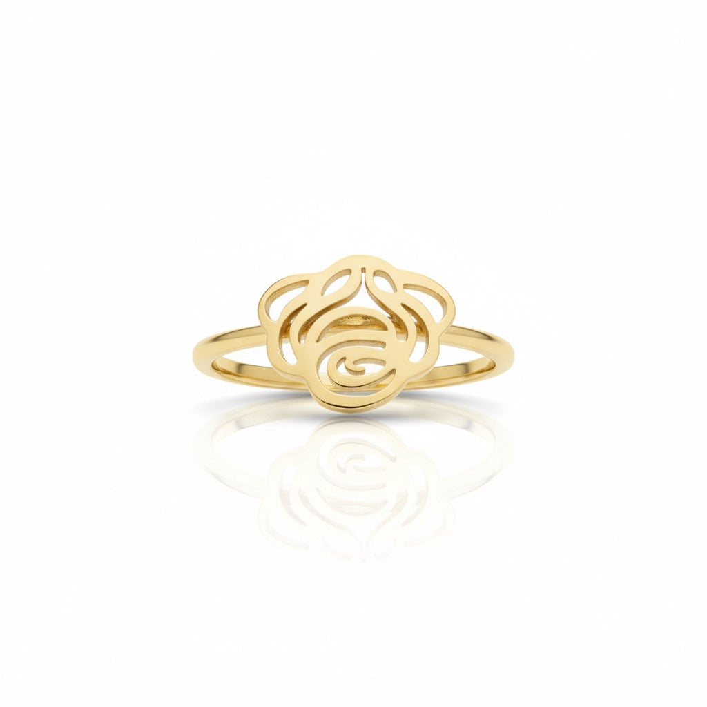 18k Gold Rose Ring
