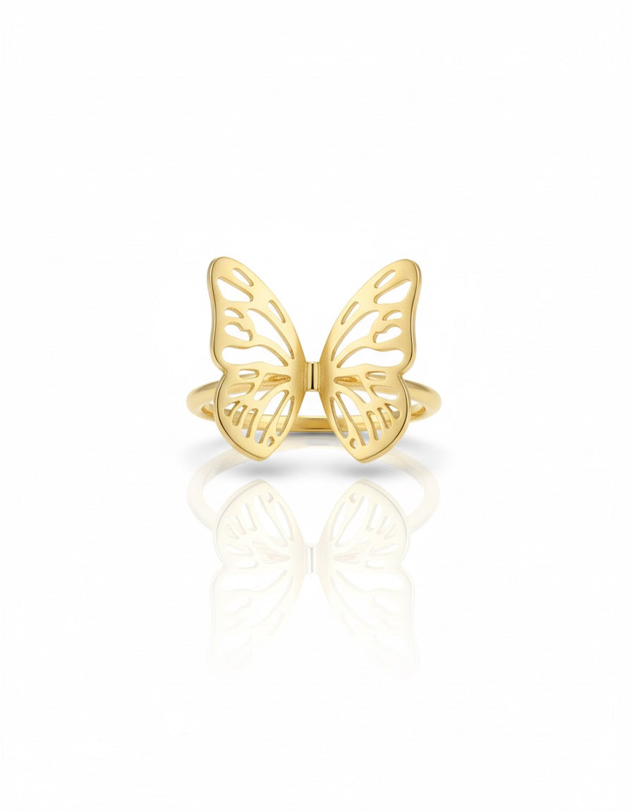 18k Gold Butterfly Ring