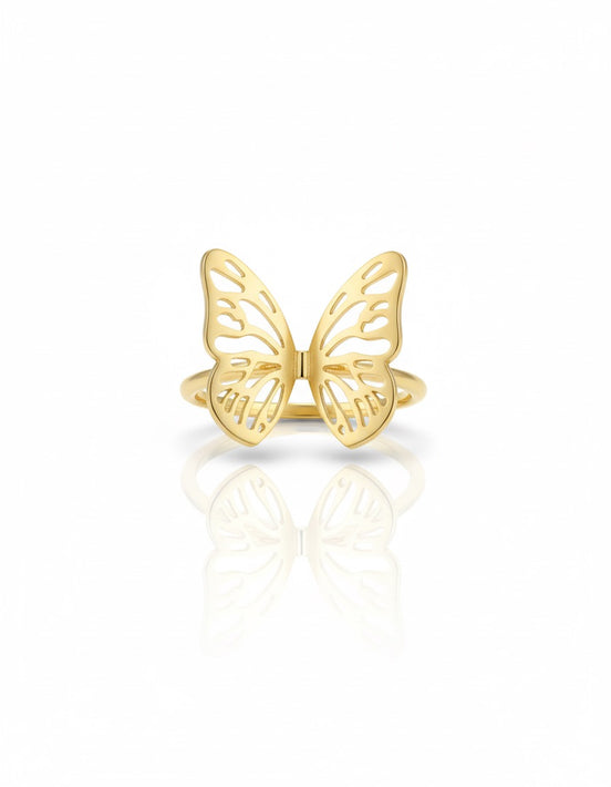 18k Gold Butterfly Ring
