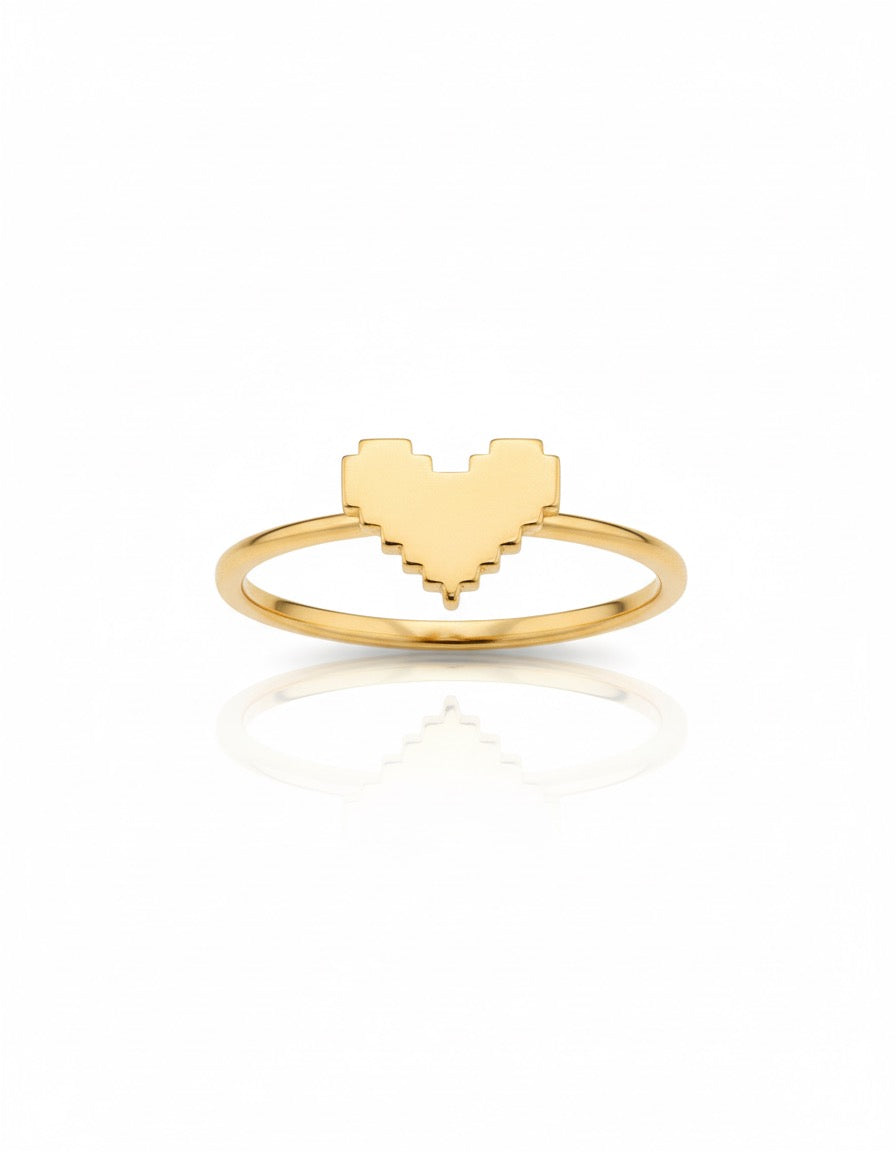 18K Gold Heart Ring