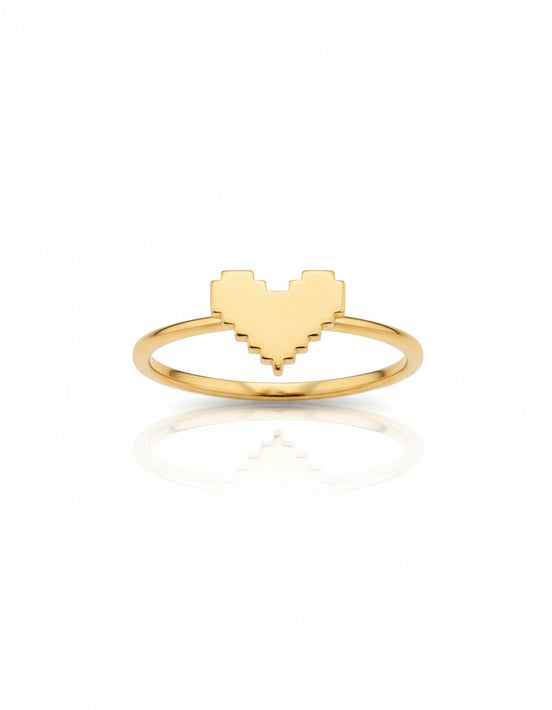 18K Gold Heart Ring