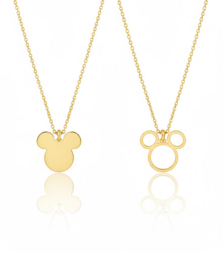18K Gold Mickey Necklace