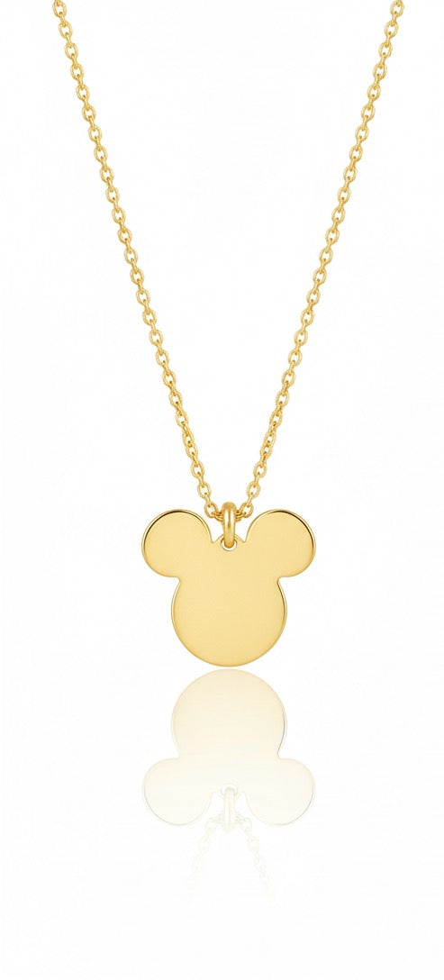 18K Gold Mickey Necklace