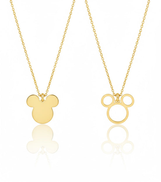 18K Gold Mickey Necklace