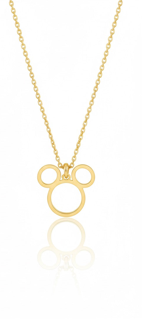 18K Gold Mickey Necklace