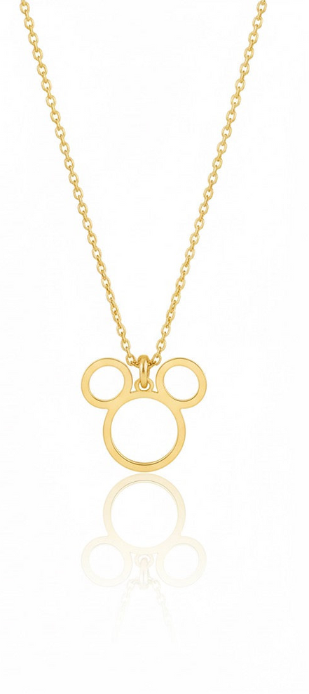 18K Gold Mickey Necklace