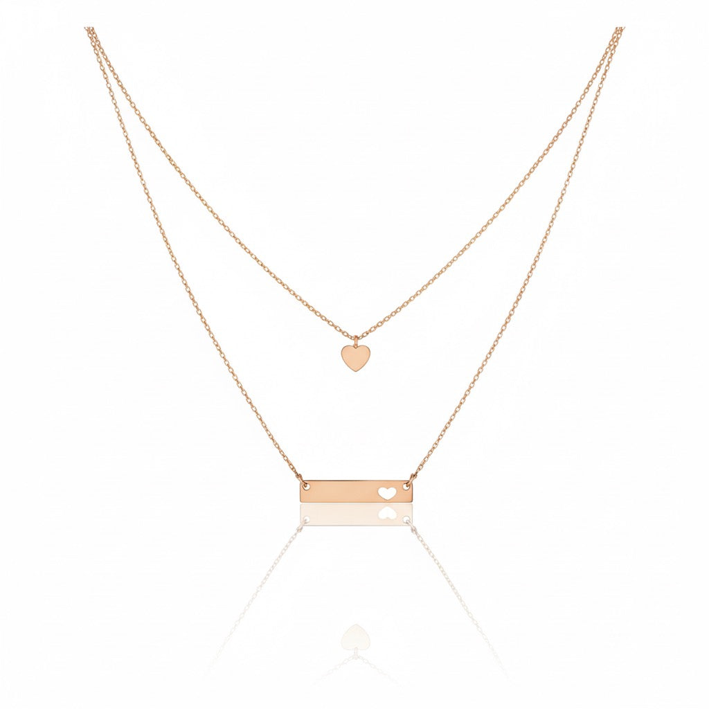18K Gold Double Line Necklace