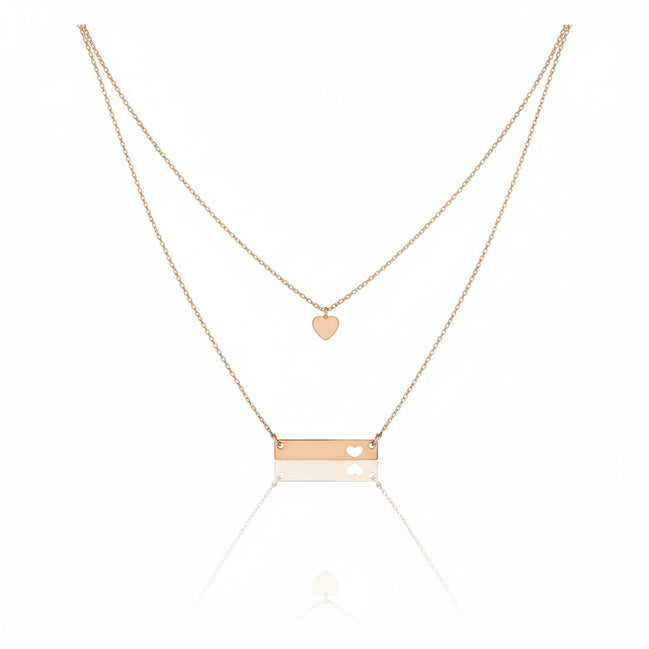 18K Gold Double Line Necklace