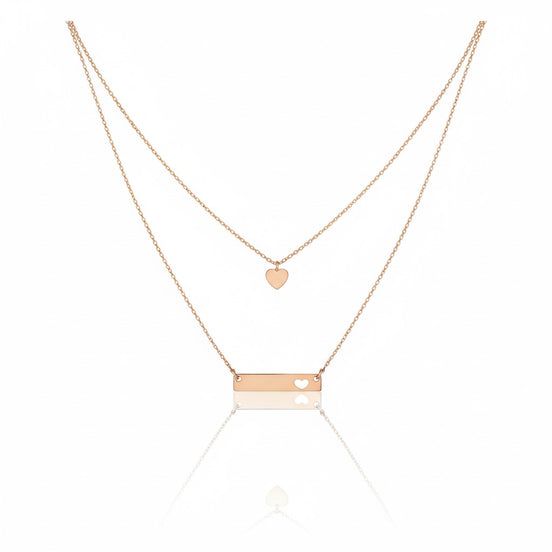 18K Gold Double Line Necklace
