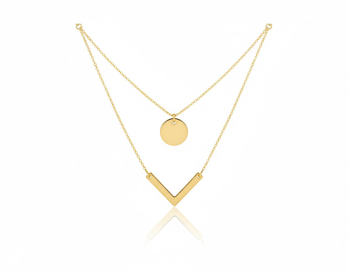 18K Gold Double Line Necklace