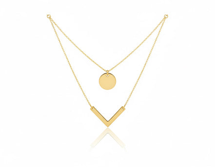 18K Gold Double Line Necklace