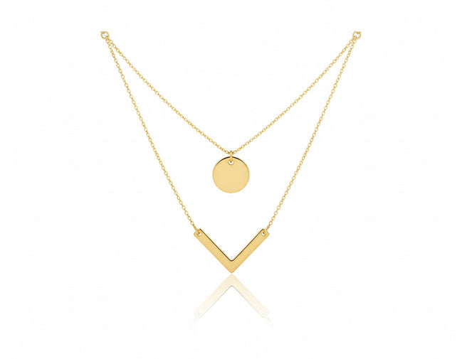 18K Gold Double Line Necklace