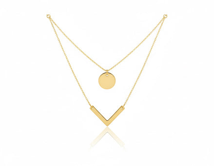 18K Gold Double Line Necklace