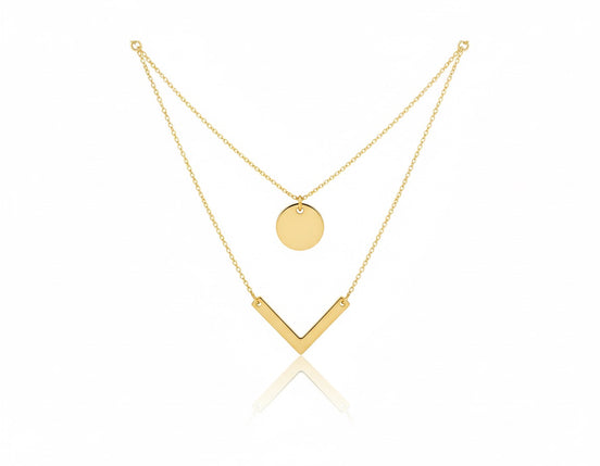 18K Gold Double Line Necklace