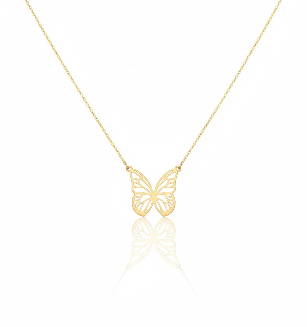 18K Gold Butterfly Necklace