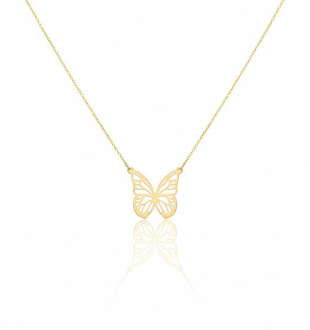 18K Gold Butterfly Necklace