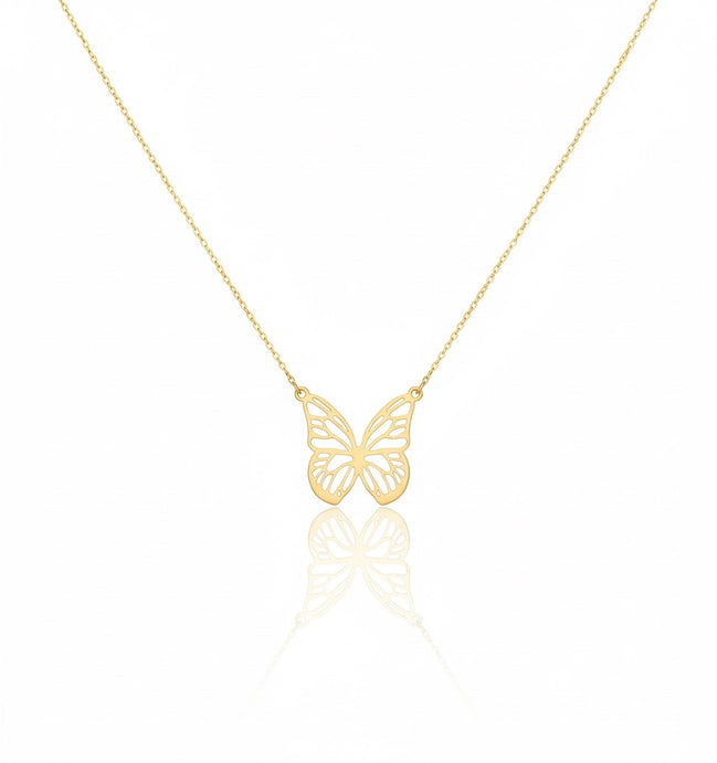 18K Gold Butterfly Necklace