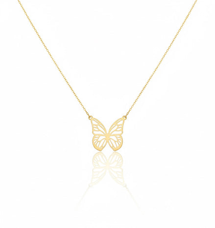18K Gold Butterfly Necklace