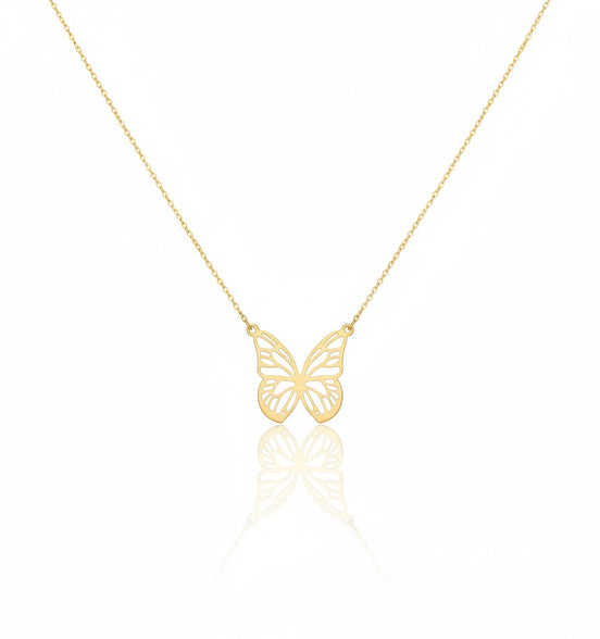 18K Gold Butterfly Necklace