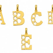 18K  Solid Gold Initial Letter Pendant.