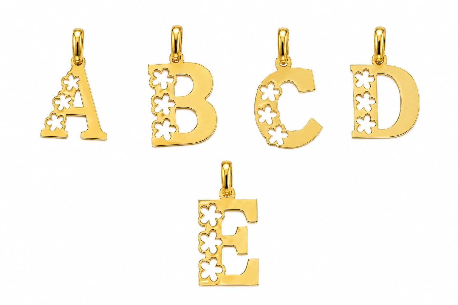 18K  Solid Gold Initial Letter Pendant.