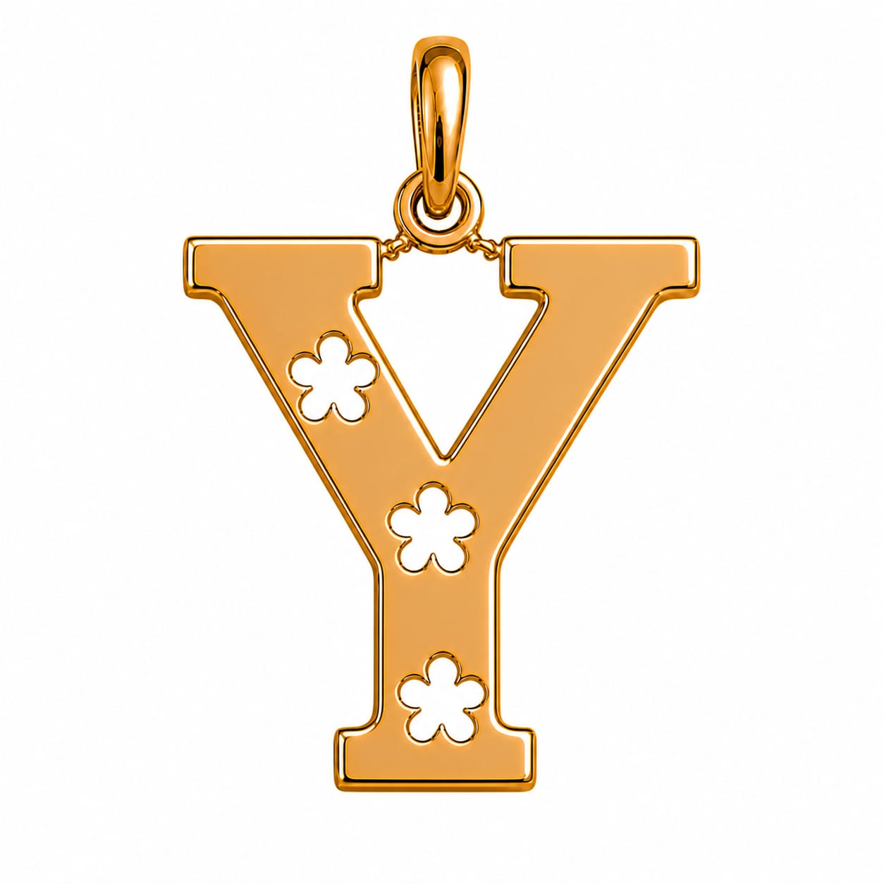 18K  Solid Gold Initial Letter Pendant.