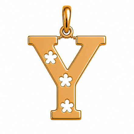 18K  Solid Gold Initial Letter Pendant.