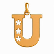18K  Solid Gold Initial Letter Pendant.