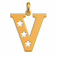 18K  Solid Gold Initial Letter Pendant.