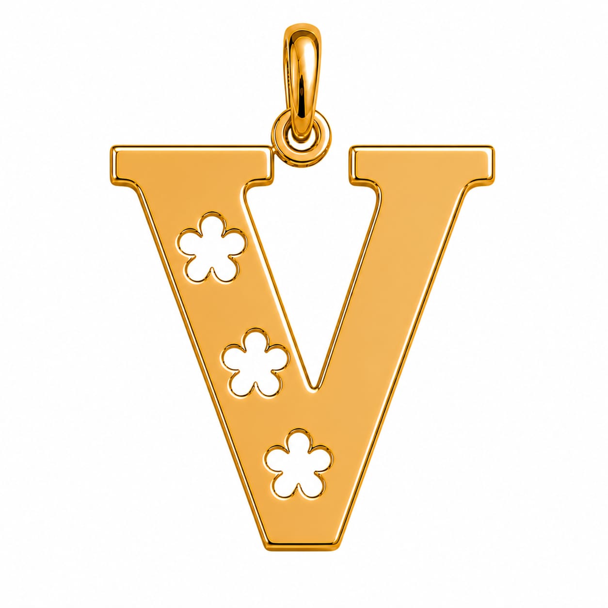 18K  Solid Gold Initial Letter Pendant.