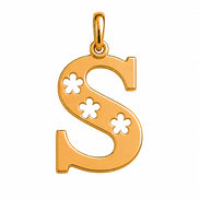 18K  Solid Gold Initial Letter Pendant.