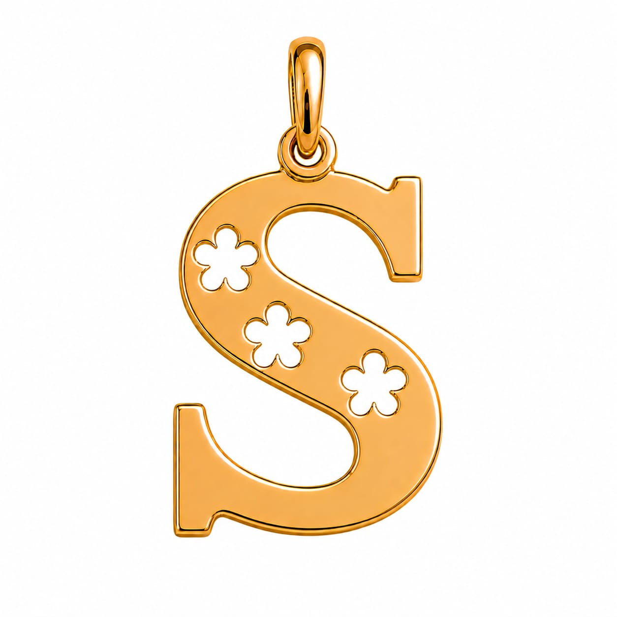 18K  Solid Gold Initial Letter Pendant.