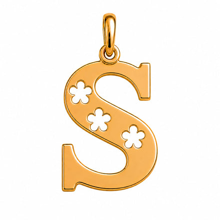 18K  Solid Gold Initial Letter Pendant.