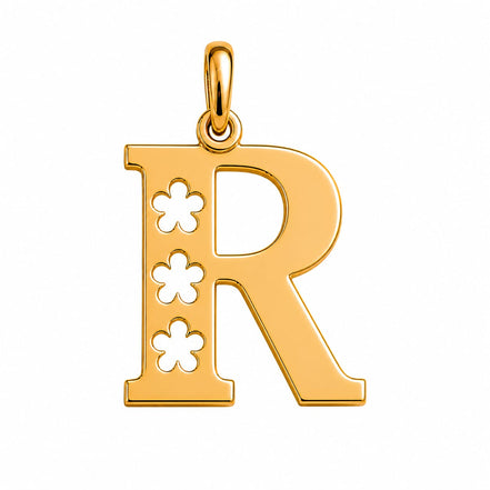 18K  Solid Gold Initial Letter Pendant.