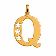 18K  Solid Gold Initial Letter Pendant.