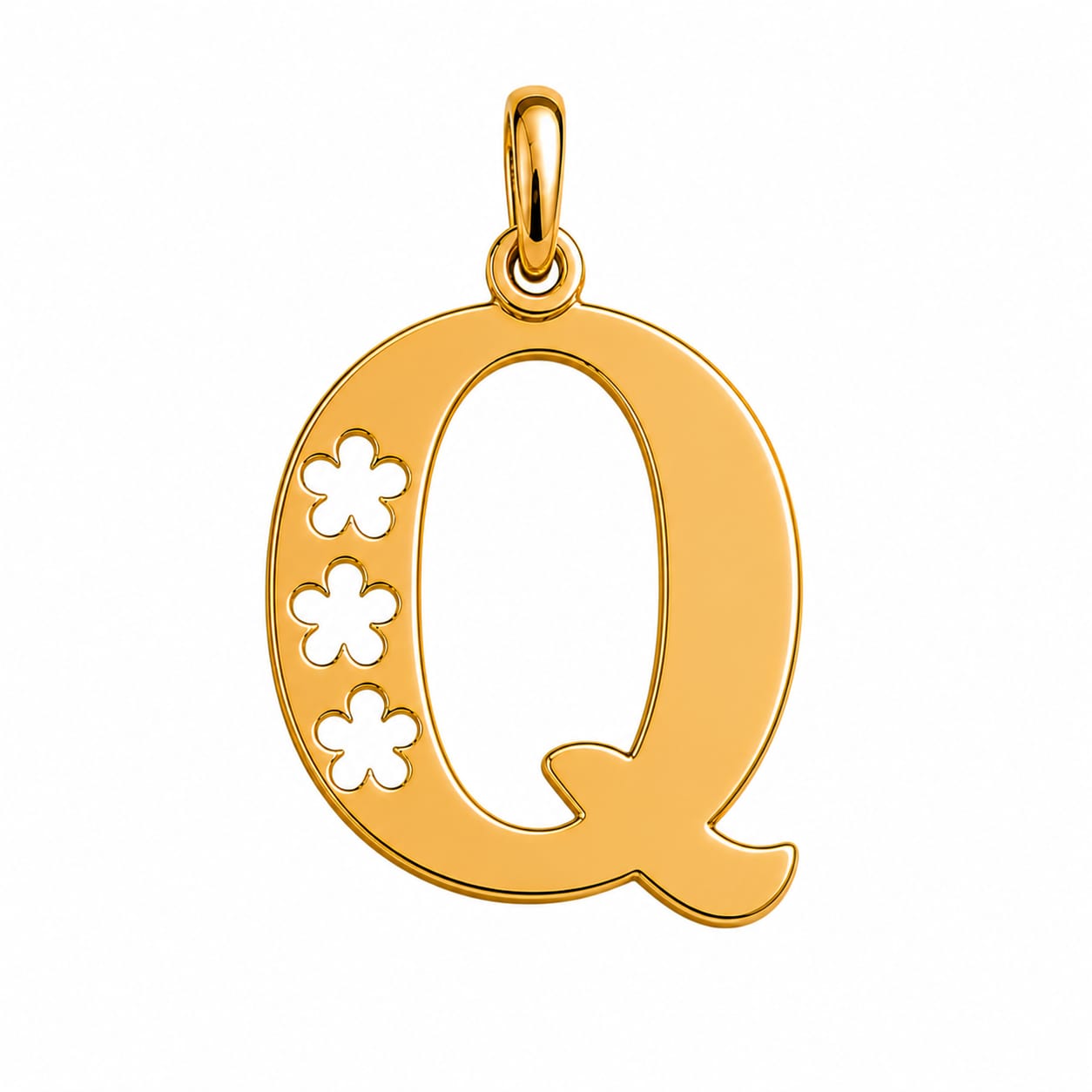 18K  Solid Gold Initial Letter Pendant.