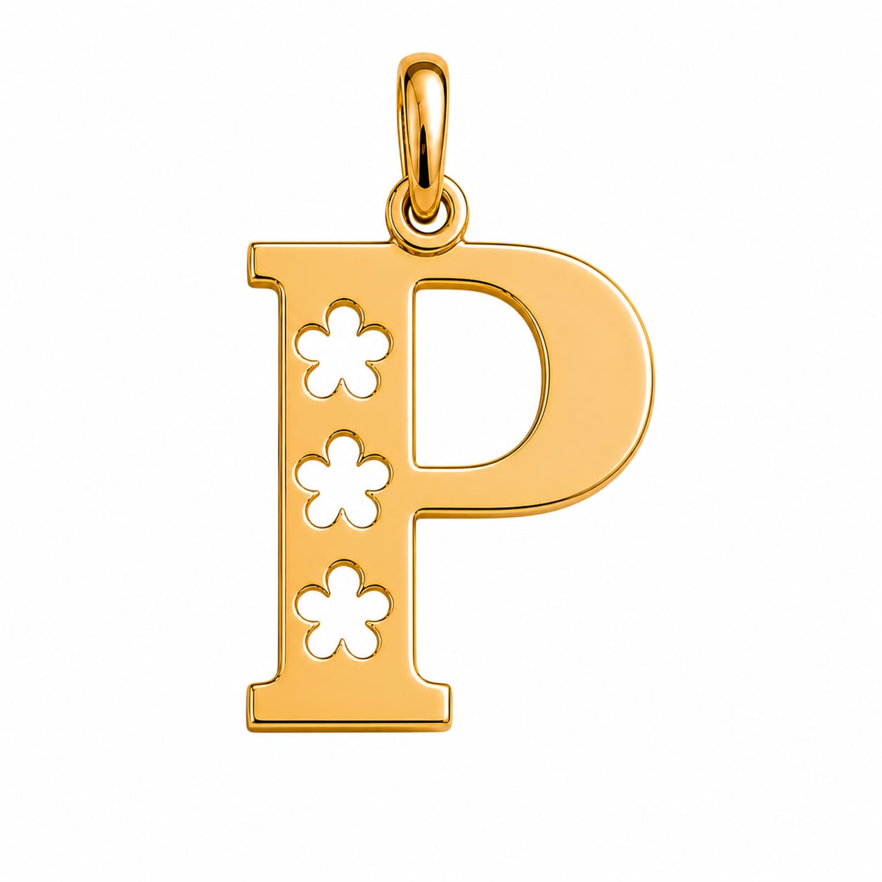 18K  Solid Gold Initial Letter Pendant.